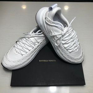 Bottega Veneta white contrast lace sneaker